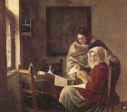 Jan Vermeer Girt interrupted at her music (mk30) Sweden oil painting artist